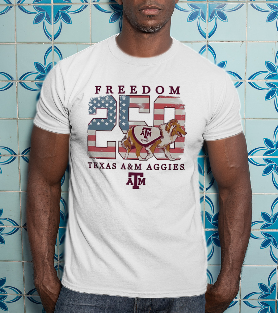 Texas A&M Aggies Freedom Reveille 250th Celebration T-Shirt