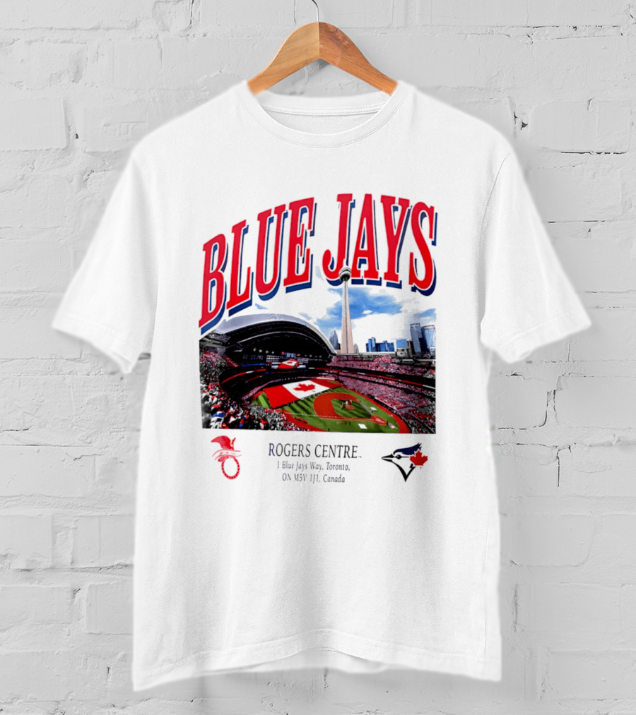 Blue Jays Rogers Centre Toronto Skyline CN Tower Baseball Stadium Canada T-Shirt