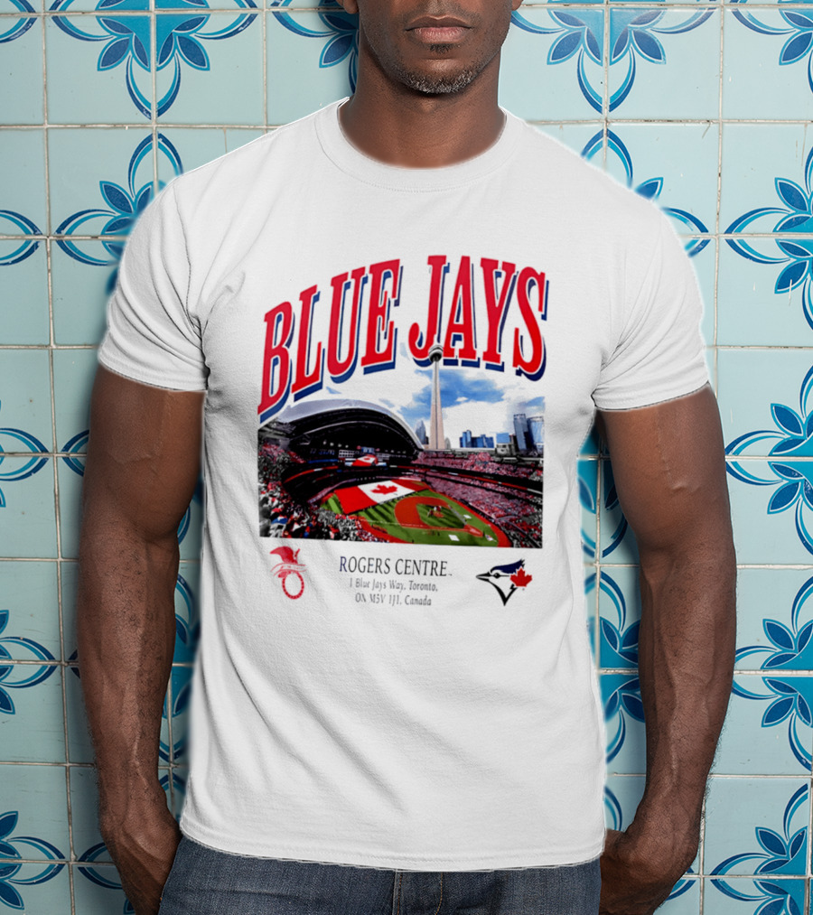 Blue Jays Rogers Centre Toronto Skyline CN Tower Baseball Stadium Canada T-Shirt