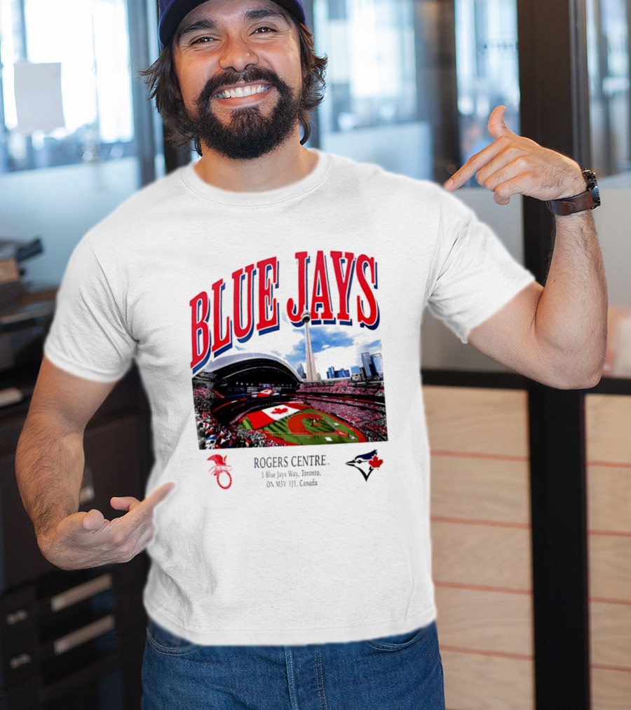 Blue Jays Rogers Centre Toronto Skyline CN Tower Baseball Stadium Canada T-Shirt