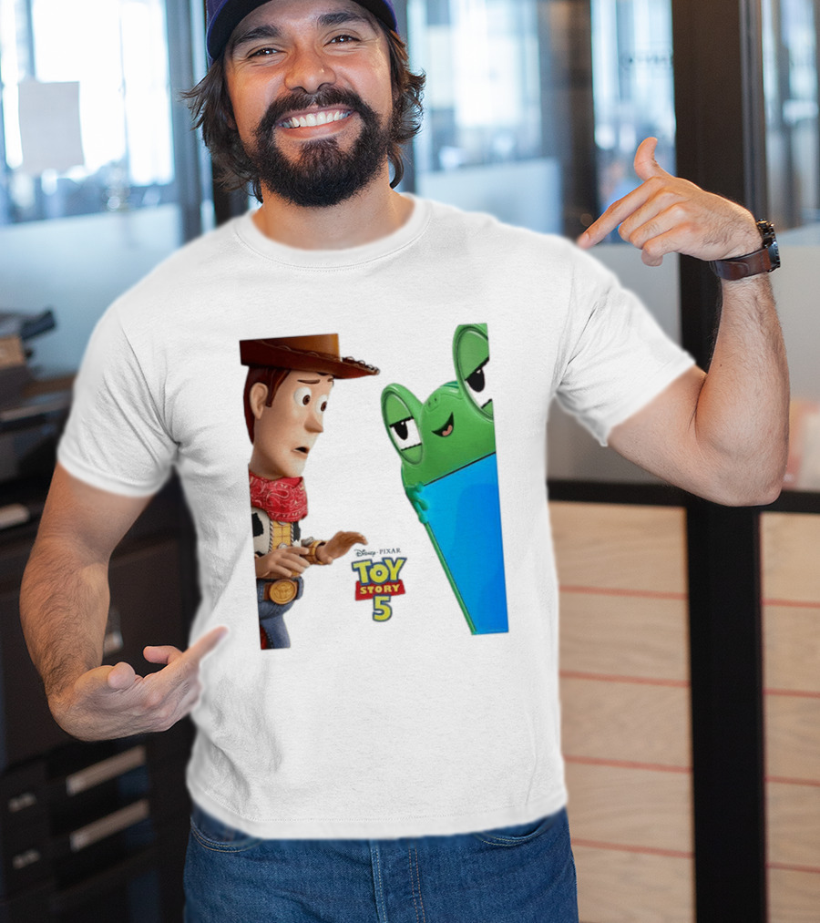 Toy Story 5 Woody And Animated Frog Encounter T-Shirt