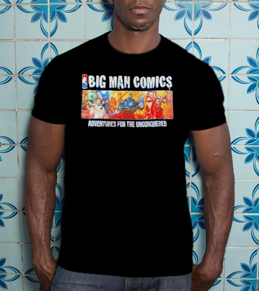 Big Man Comics Adventures For The Unconquered NBA Style Heroes T-Shirt
