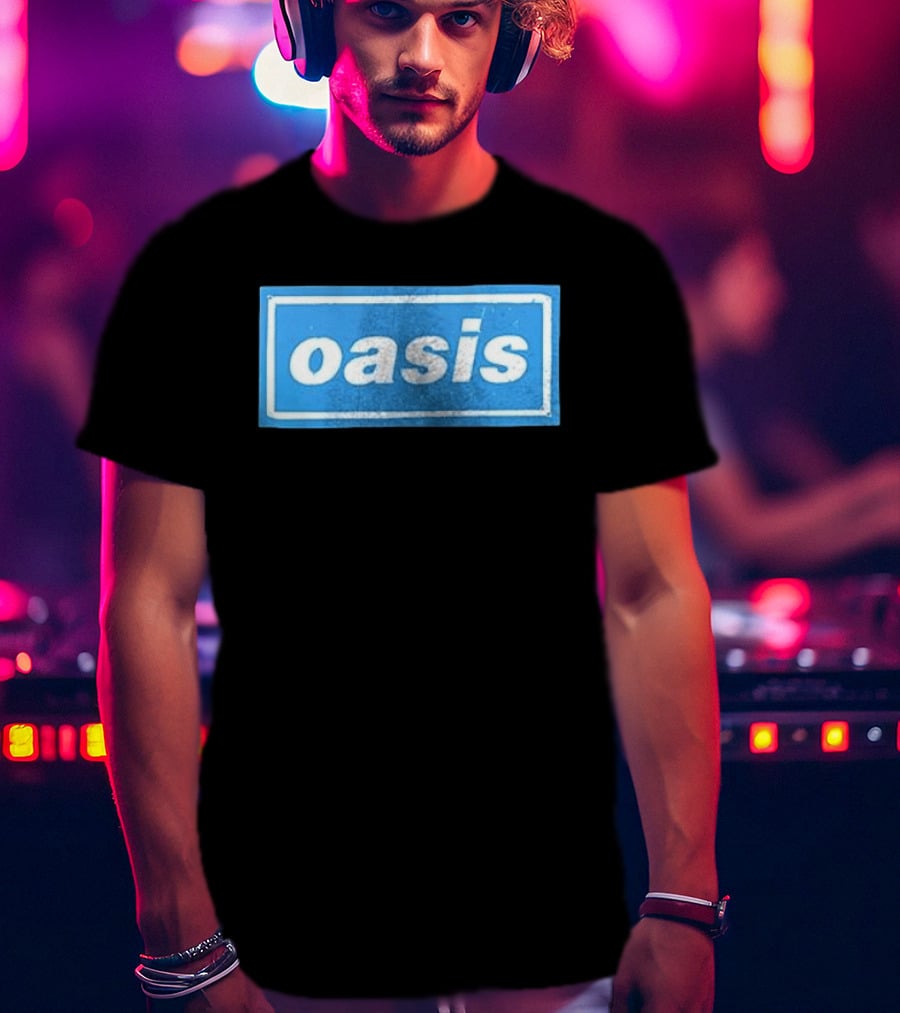 Oasis Vintage Blue Distressed Box T-Shirt
