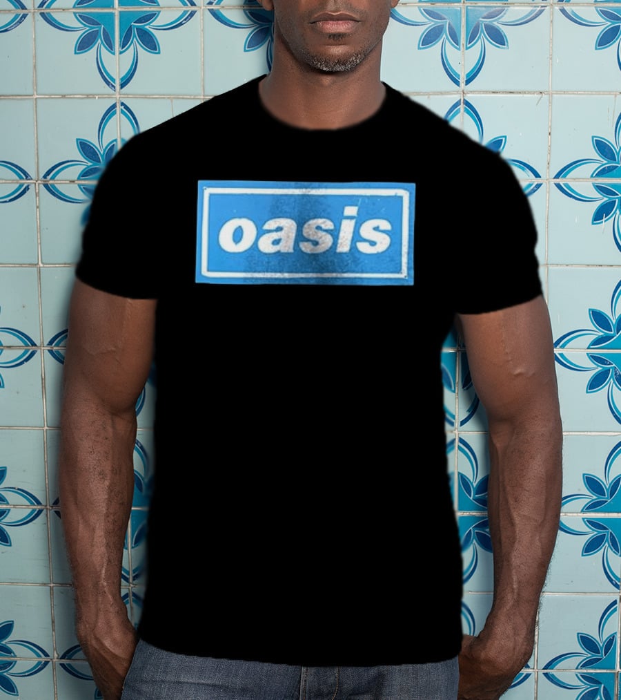 Oasis Vintage Blue Distressed Box T-Shirt