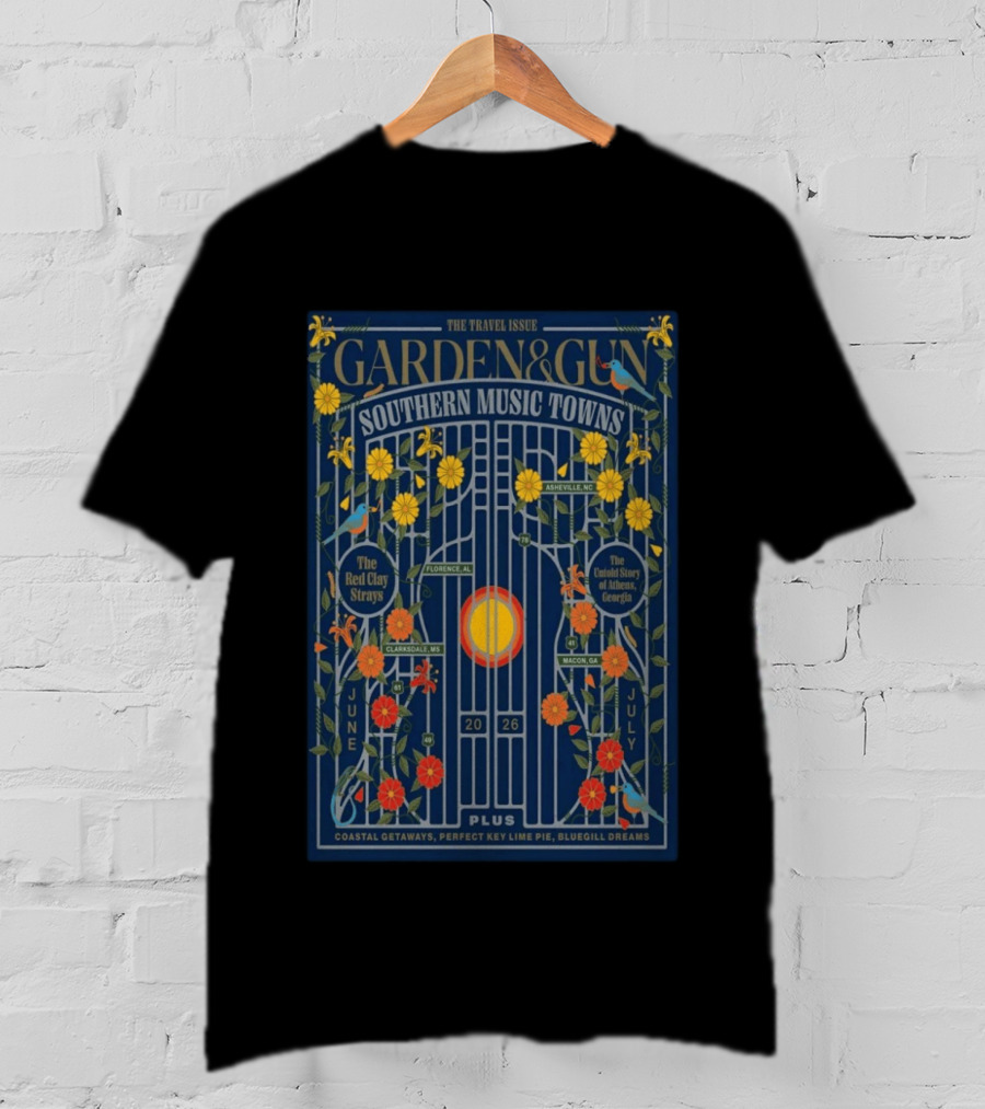 Garden And Gun Southern Music Towns June July 2026 Asheville Florence Clarksdale Athens Macon T-Shirt