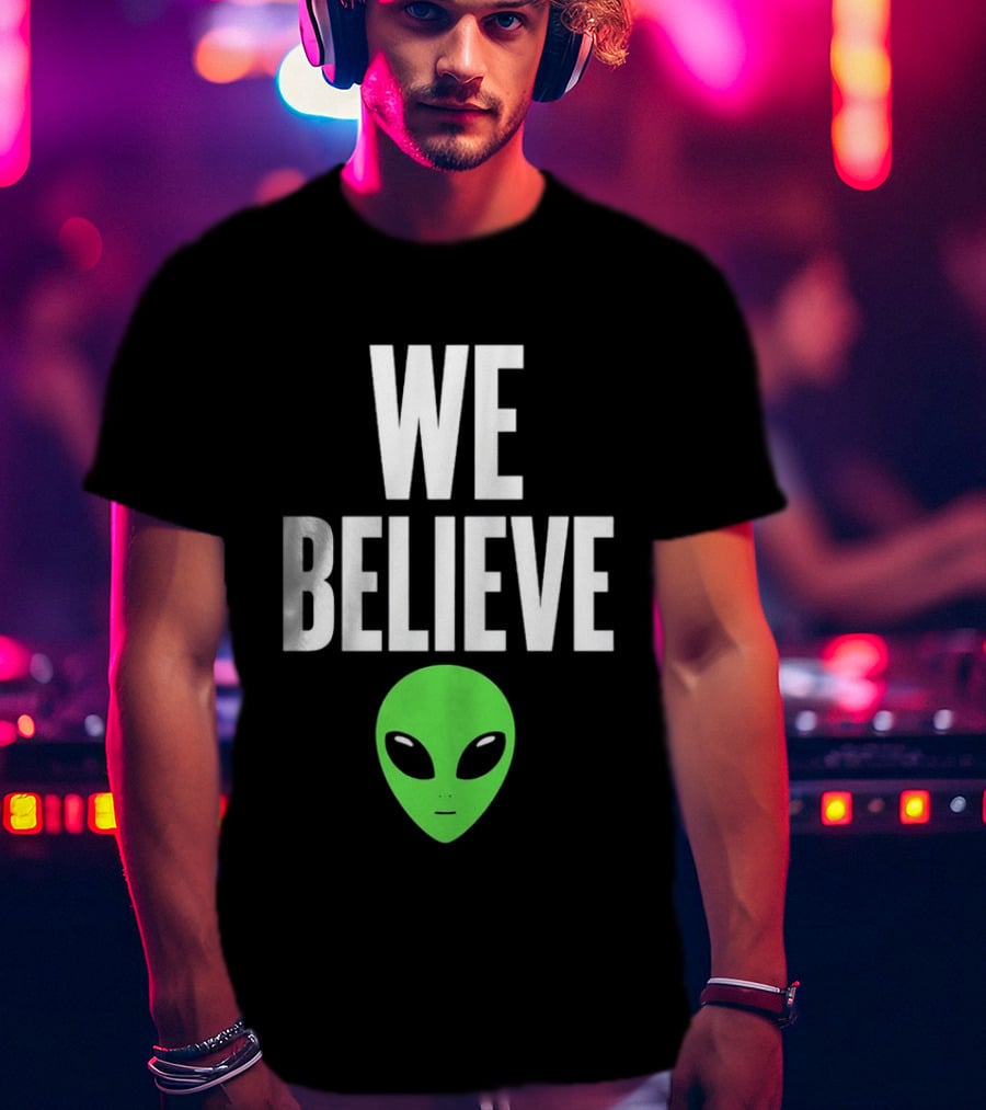 We Believe Alien Green Head Basketball Fans Go Spurs Go T-Shirt