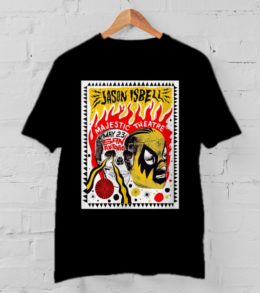 Jason Isbell May 23 San Antonio Majestic Theatre Skull And Mask T-Shirt