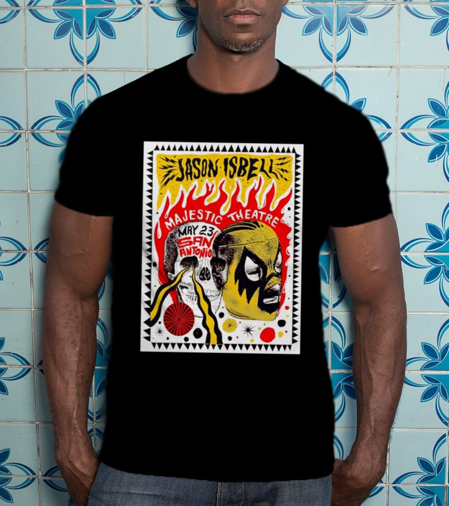 Jason Isbell May 23 San Antonio Majestic Theatre Skull And Mask T-Shirt