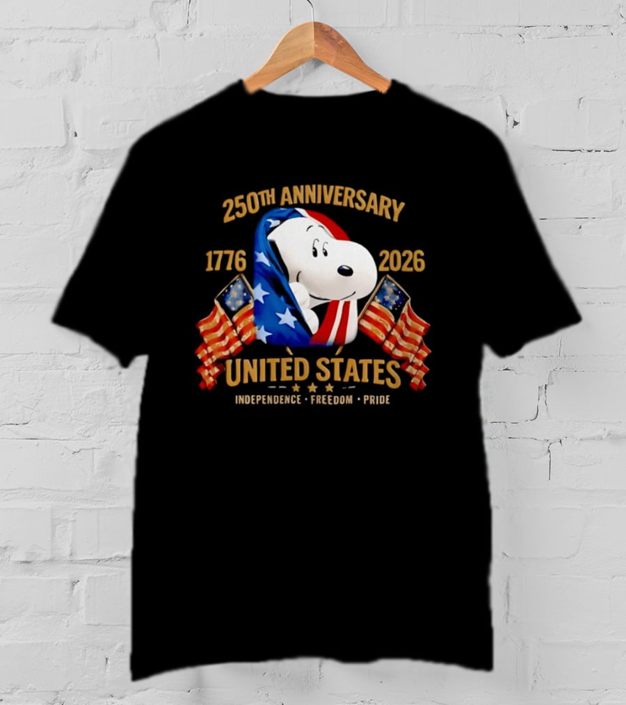Snoopy 250th Anniversary United States 1776 2026 Independence Freedom Pride T-Shirt