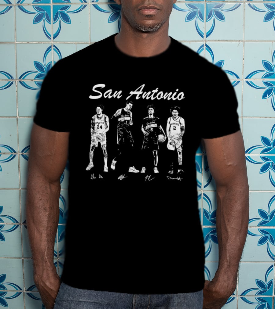 San Antonio Spurs Victor Wembanyama Harper Castle Vassell Basketball T-Shirt
