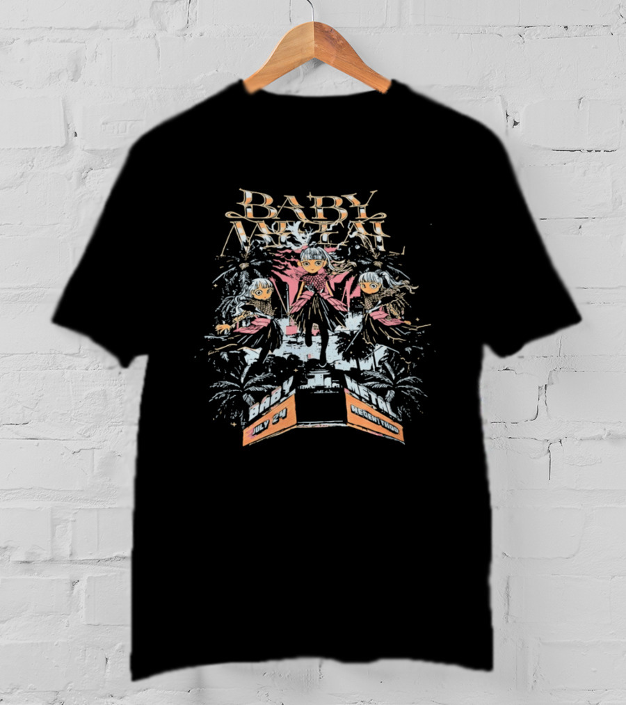 Baby Metal Band Anime Trio With Fireworks And Three Characters T-Shirt