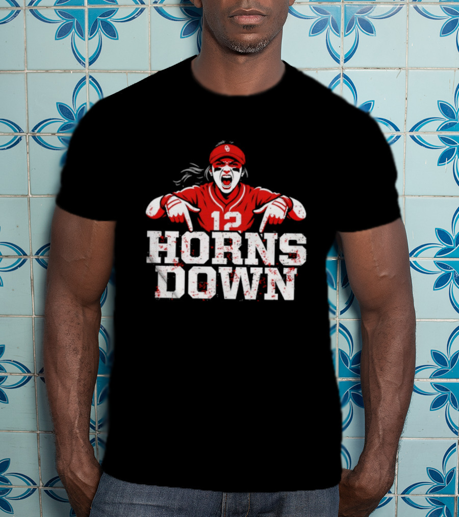 Oklahoma Sooners 12 Horns Down Girl Fan T-Shirt