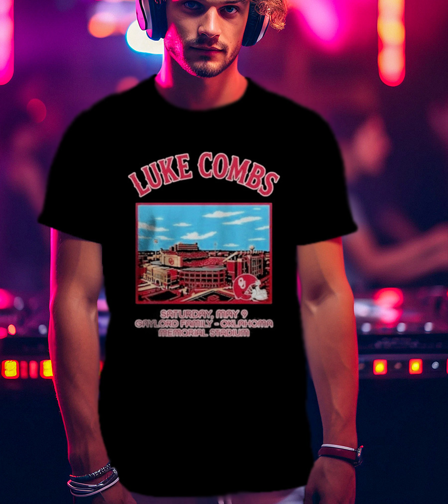 Saturday May 9 Luke Combs Gaylord Family Oklahoma Memorial Stadium 2026 Tour T-Shirt