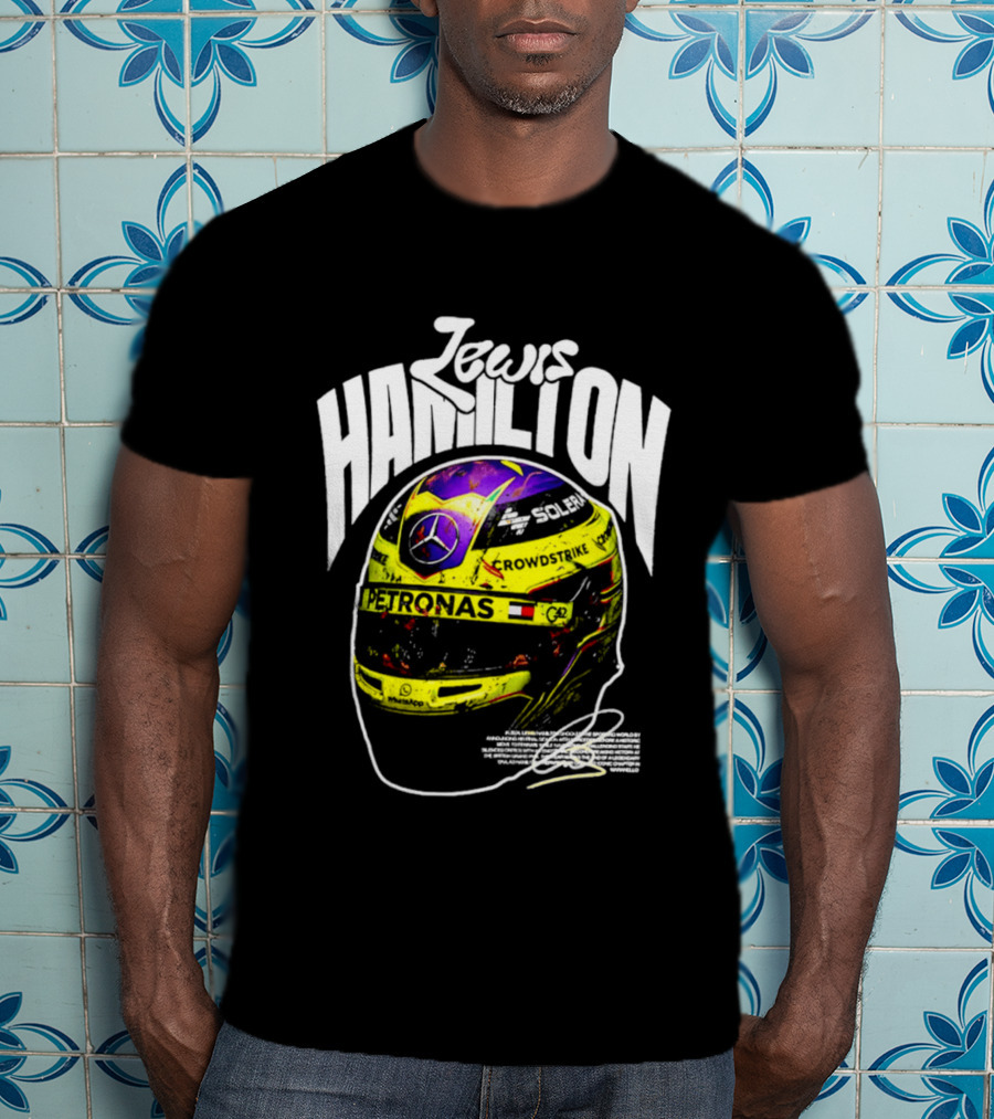 Jewis Hamilton Petronas Racing Helmet 2024 Mercedes T-Shirt