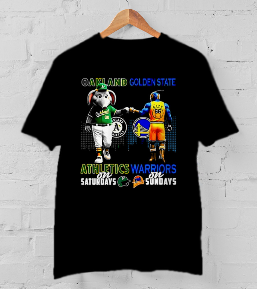 Oakland Athletics Saturdays Fist Bump Golden State Warriors Sundays 2026 T-Shirt