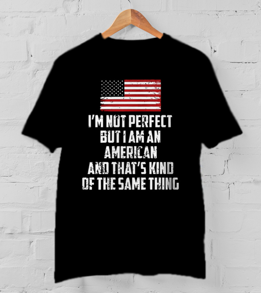 I'm Not Perfect But I Am An American And That's Kind Of The Same Thing Flag T-Shirt