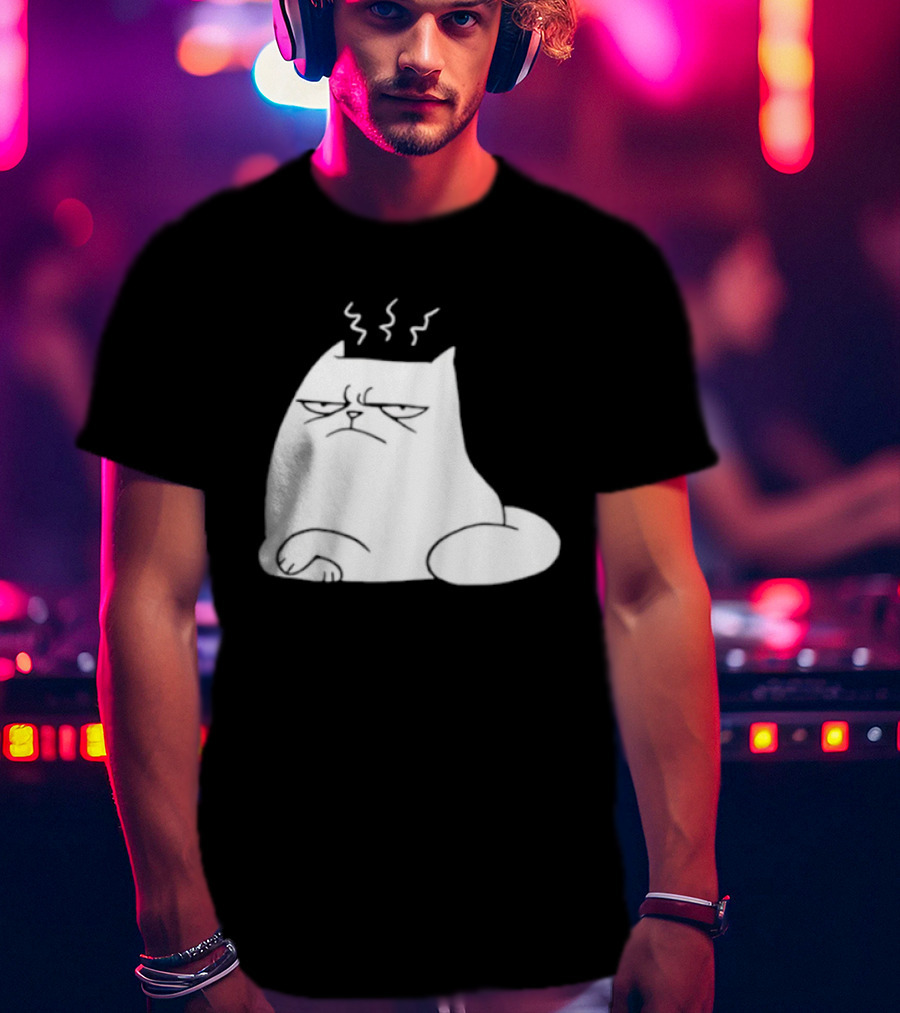 Judgement Cat Grumpy Steaming Expression T-Shirt