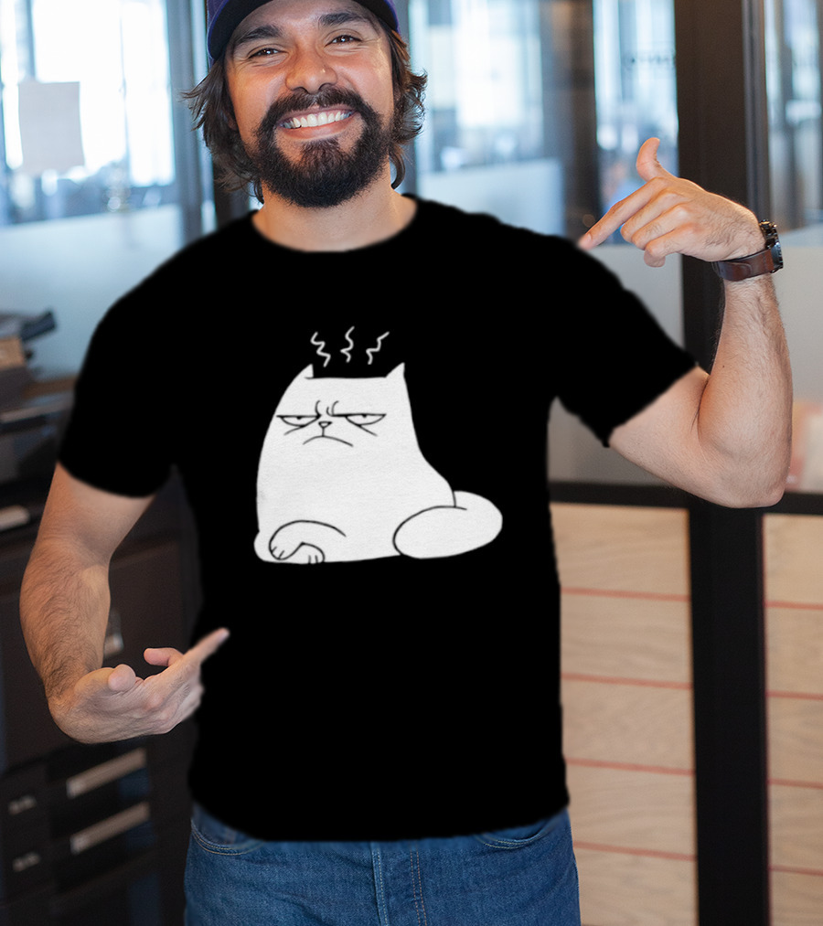 Judgement Cat Grumpy Steaming Expression T-Shirt