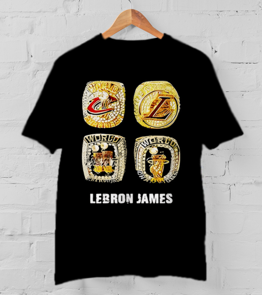 Lebron James World Rings Cleveland Los Angeles 2026 T-Shirt