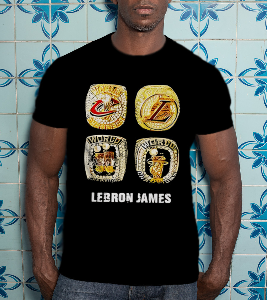Lebron James World Rings Cleveland Los Angeles 2026 T-Shirt