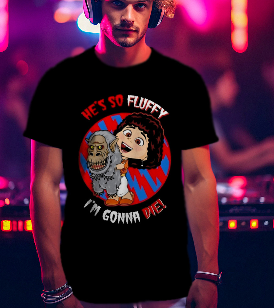 He's So Fluffy I'm Gonna Die Monster Hug Red Blue Circle T-Shirt