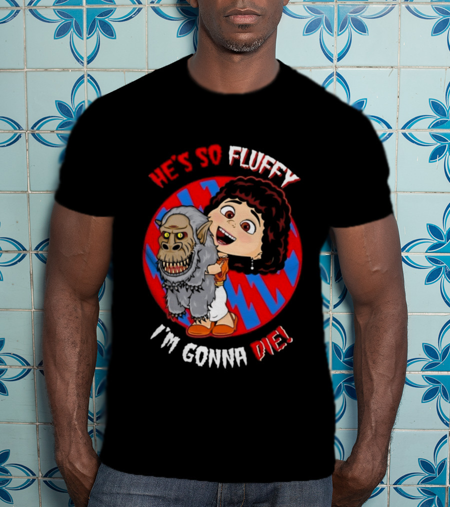 He's So Fluffy I'm Gonna Die Monster Hug Red Blue Circle T-Shirt