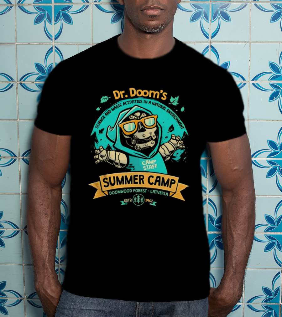 Dr. Doom's Summer Camp Doomwood Forest Latveria Camp Staff Marvel Adventures T-Shirt