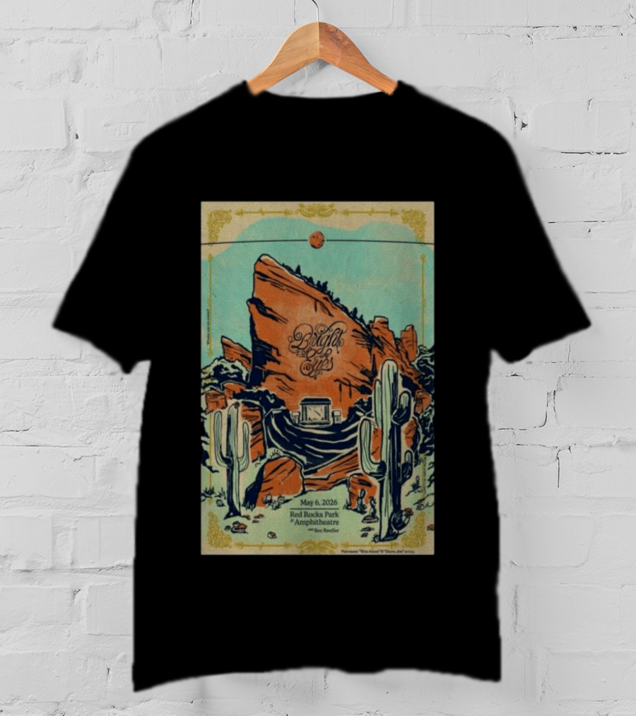 May 6 2026 Bright Eyes Red Rocks Park Amphitheatre Desert Scene T-Shirt