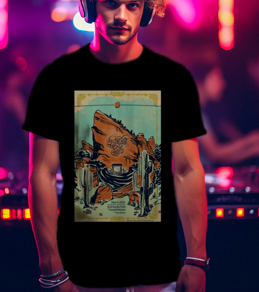 May 6 2026 Bright Eyes Red Rocks Park Amphitheatre Desert Scene T-Shirt