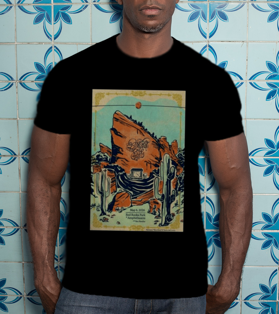 May 6 2026 Bright Eyes Red Rocks Park Amphitheatre Desert Scene T-Shirt