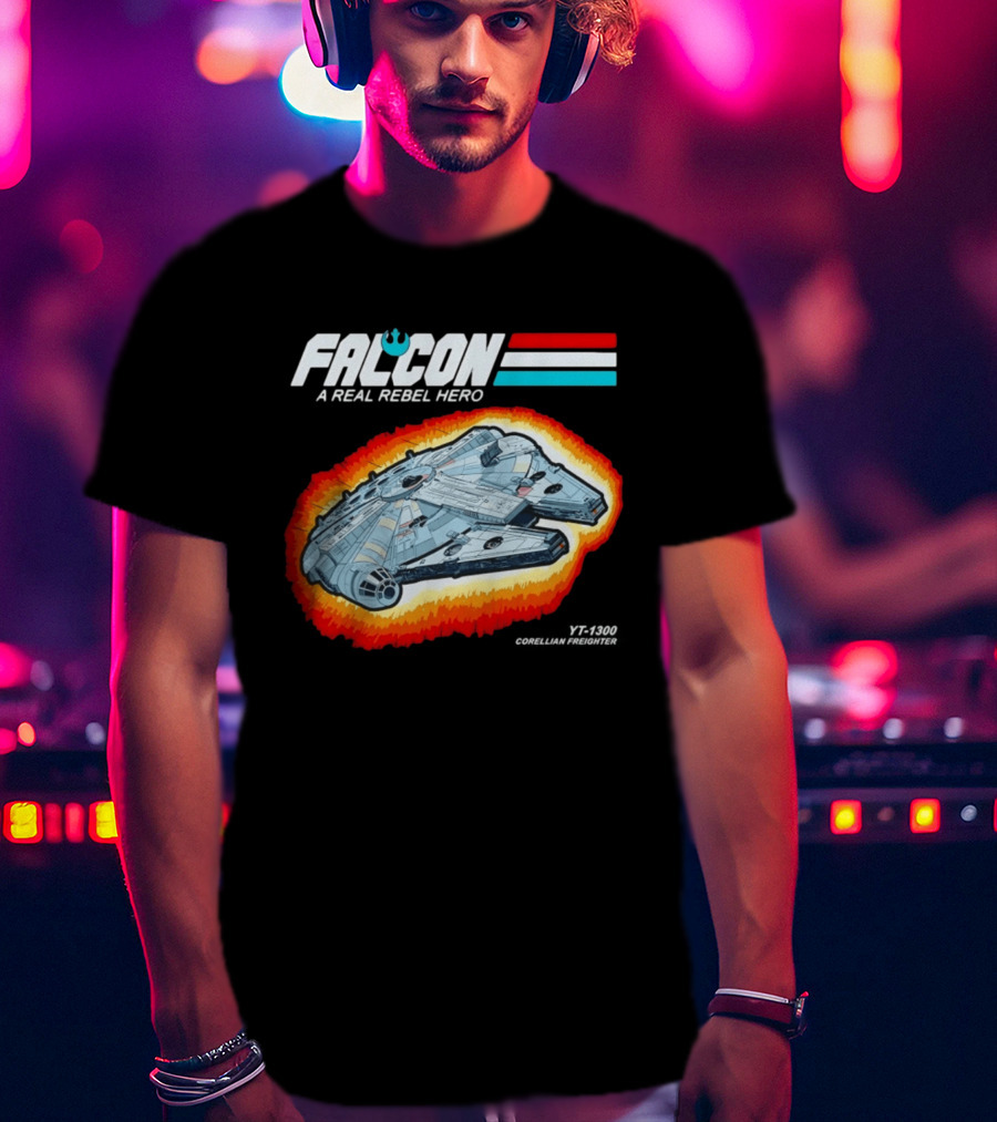 Millennium Falcon A Real Rebel Hero YT 1300 Corellian Freighter GI Joe T-Shirt