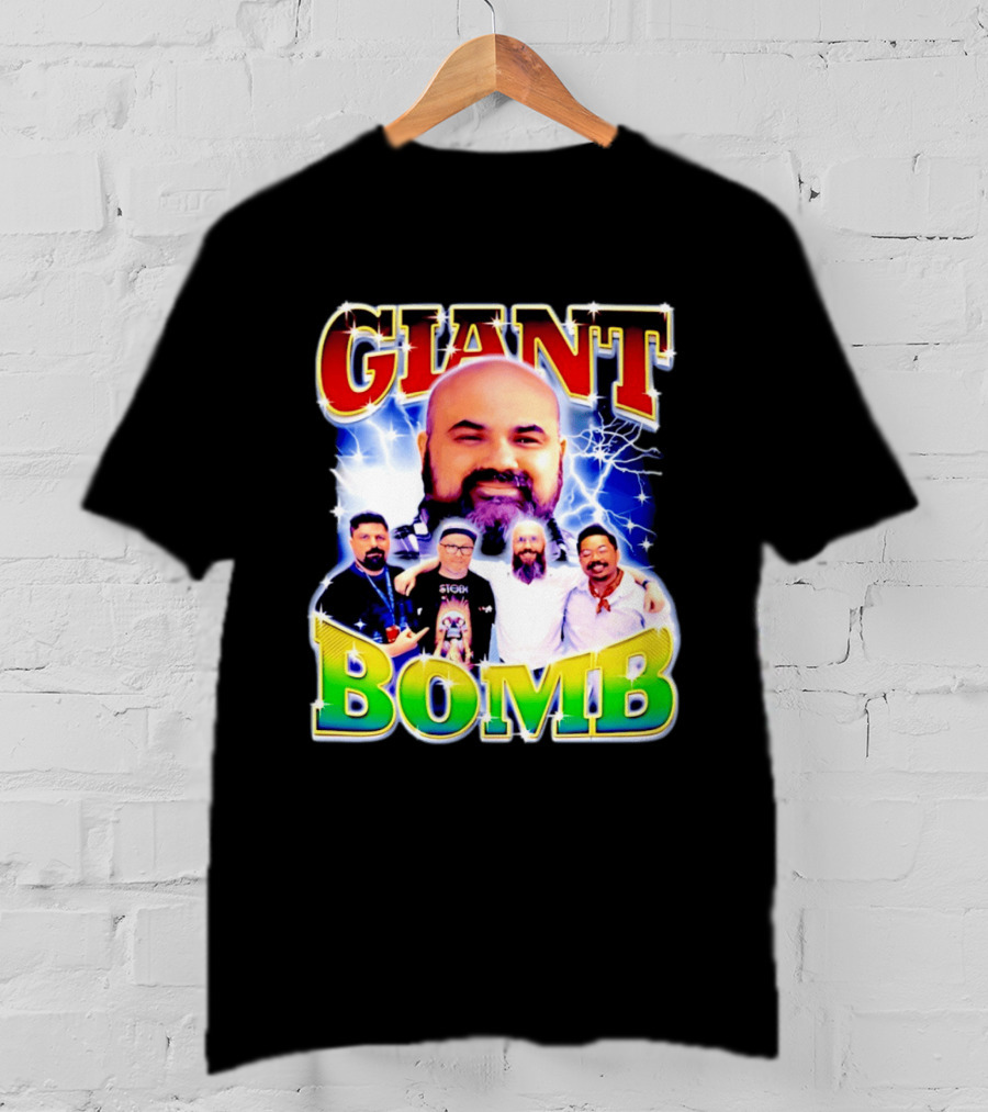 Giant Bomb Crew With Lightning Background 2026 T-Shirt