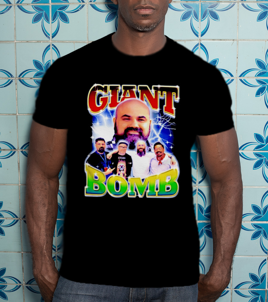 Giant Bomb Crew With Lightning Background 2026 T-Shirt