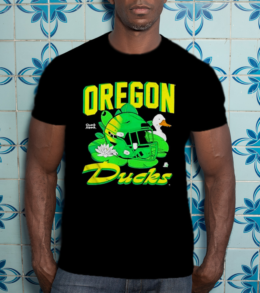 Oregon Ducks Football Helmet And Duck T-Shirt