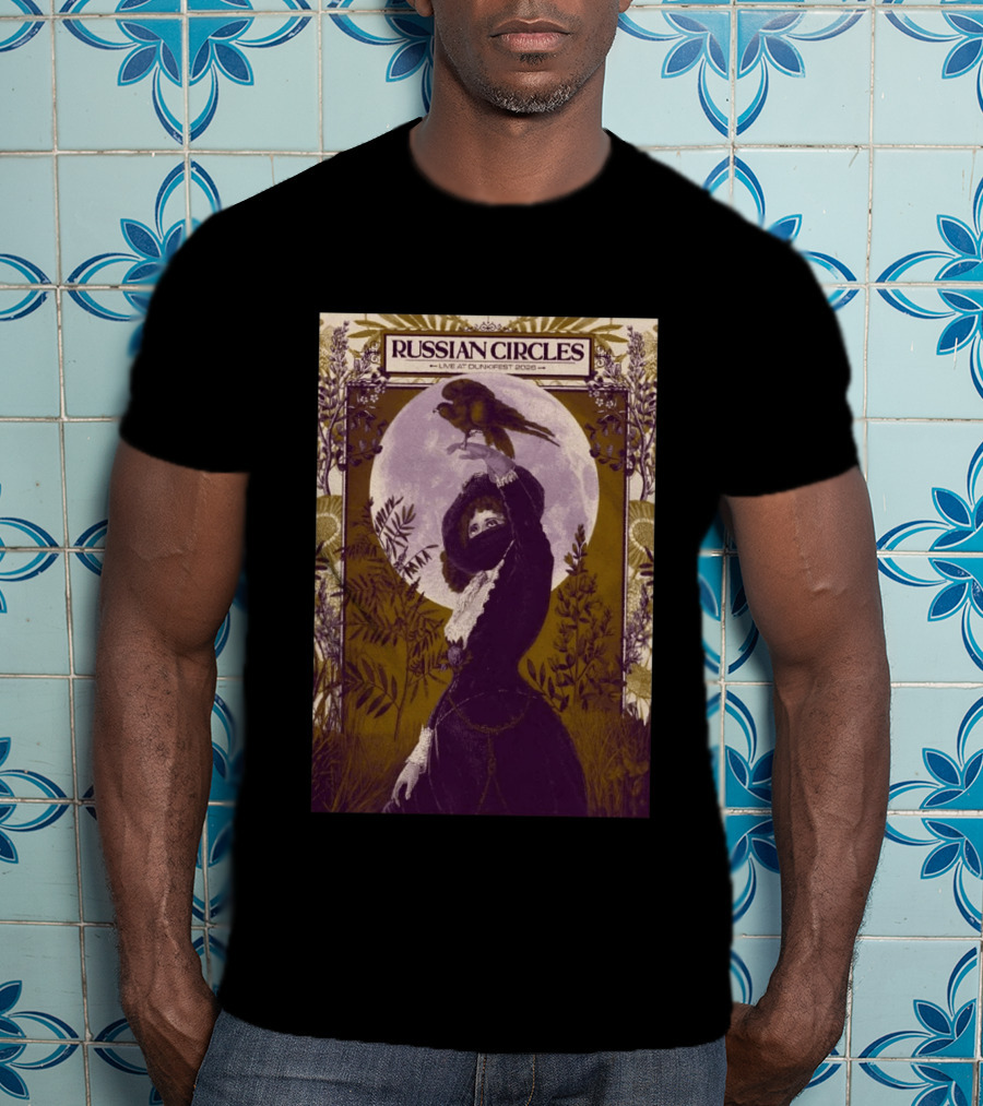 Russian Circles Live At Dunk!Fest 2026 Zottegem Belgium Moonlit Woman And Bird T-Shirt