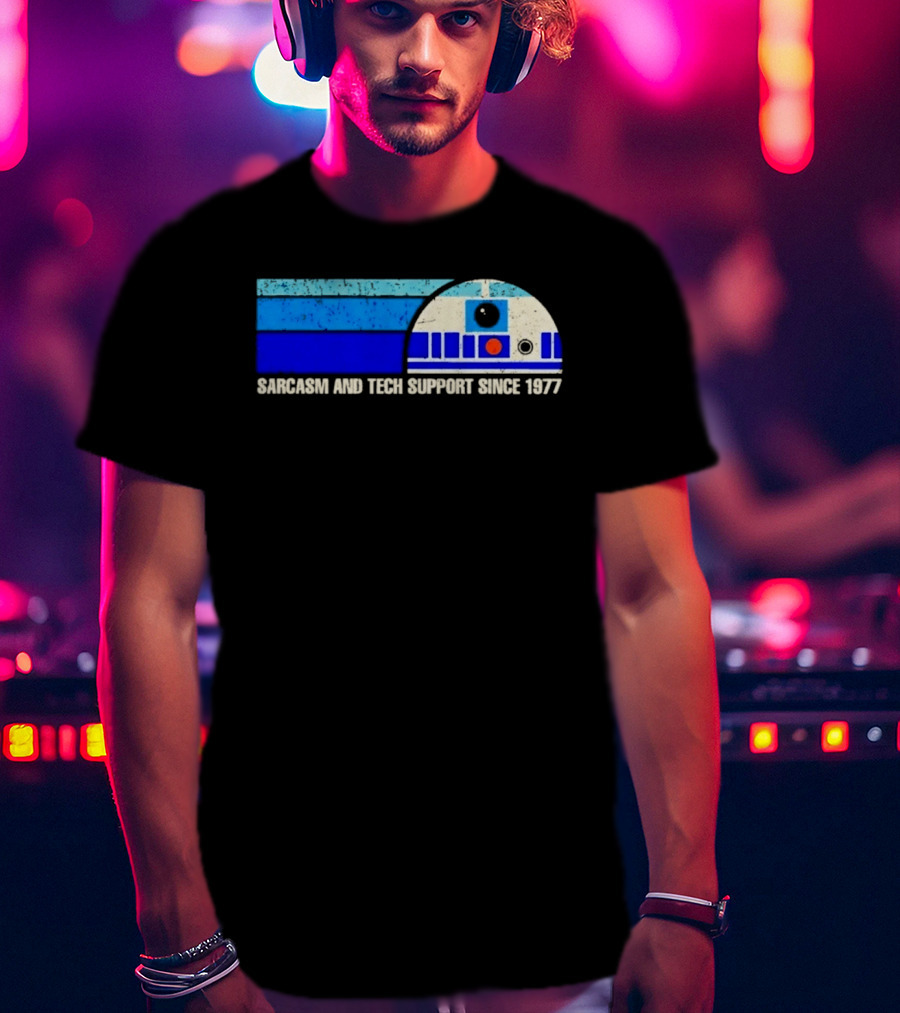 Sarcasm And Tech Support Since 1977 R2 D2 Star Wars T-Shirt