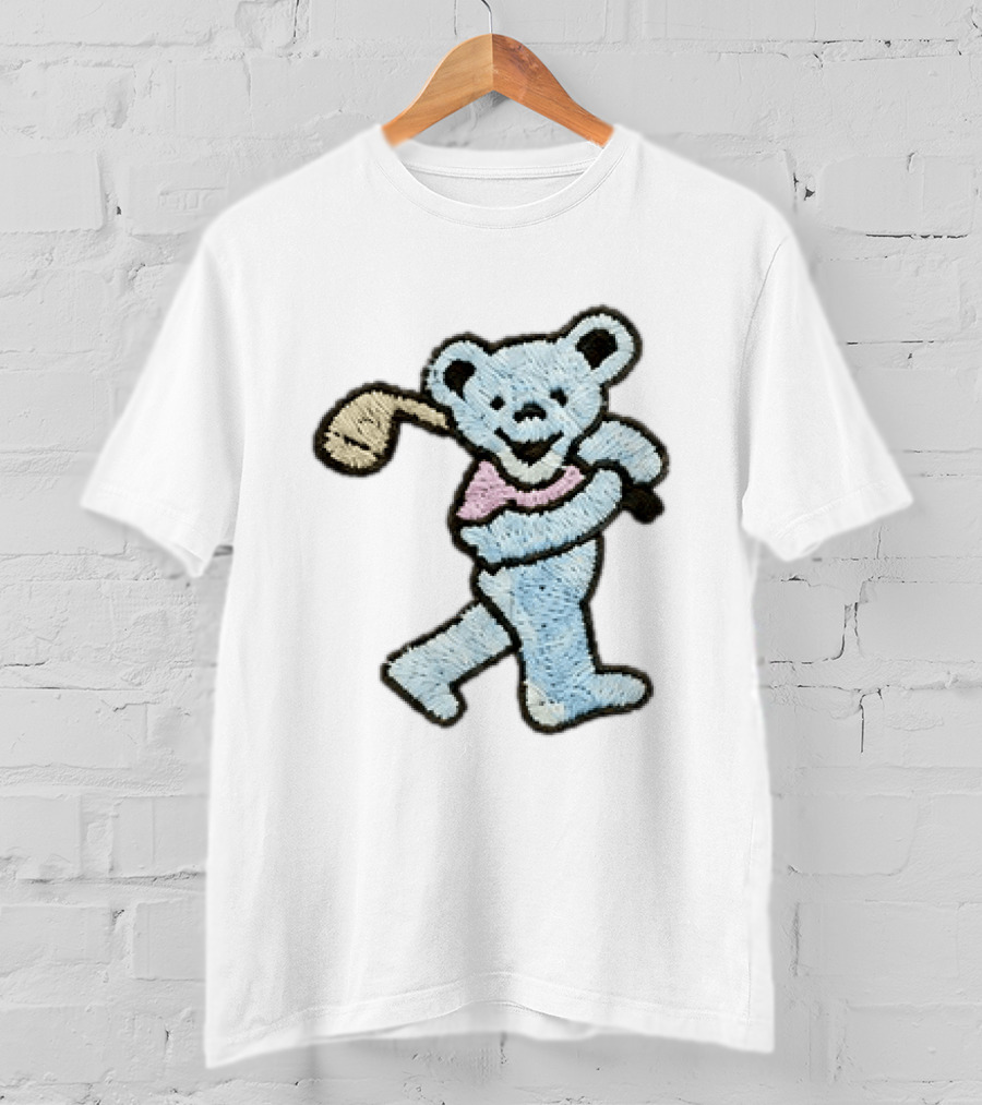 2026 Grateful Dead Bear Golf Embroidered Patch T-Shirt