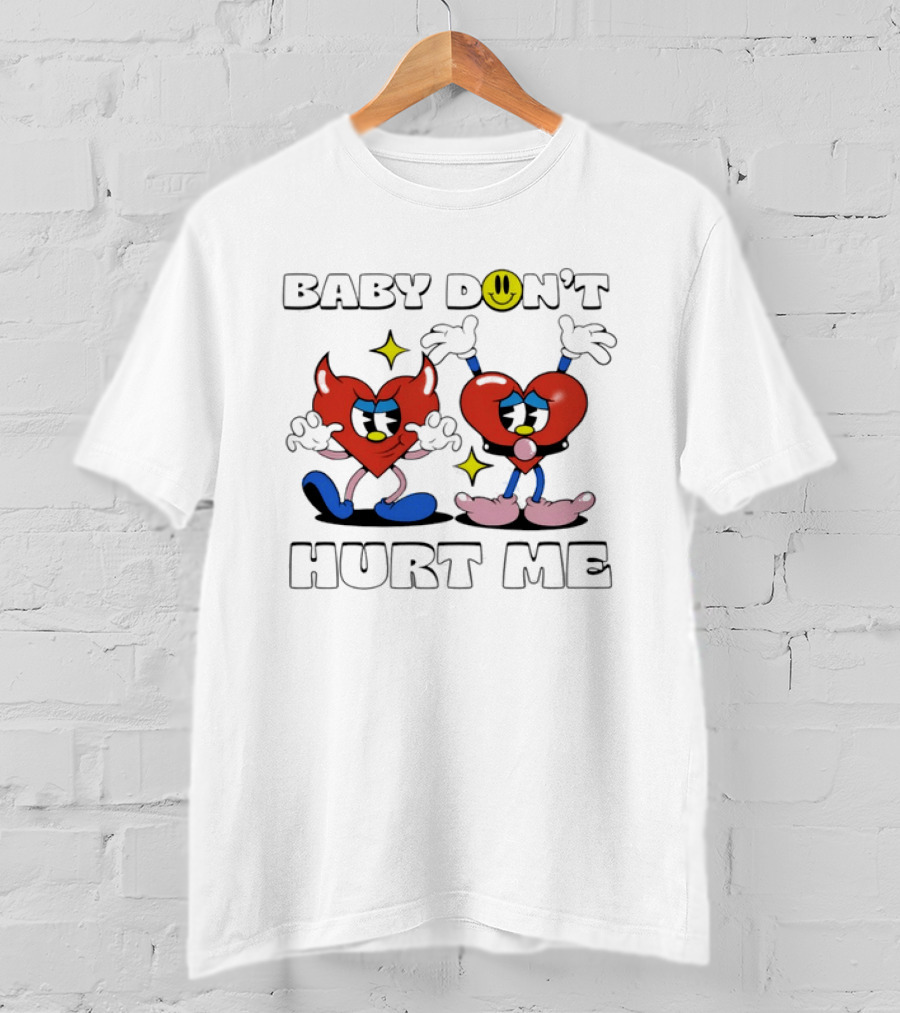 Baby Don't Hurt Me Heart Characters With Smile Emoji T-Shirt