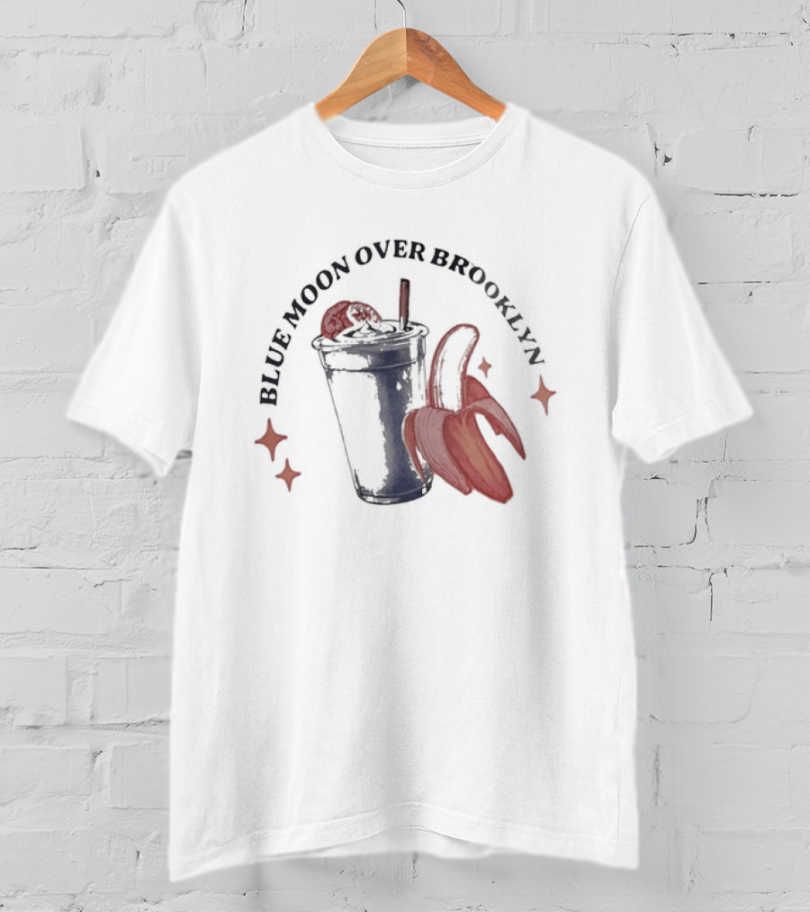 Blue Moon Over Brooklyn Banana Drink Astronaut T-Shirt