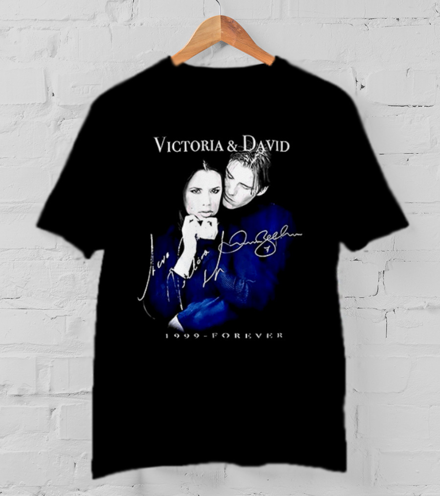 Victoria And David Beckham 1999 Forever Signatures T-Shirt