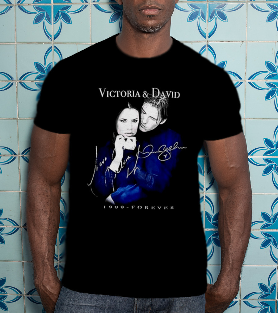 Victoria And David Beckham 1999 Forever Signatures T-Shirt