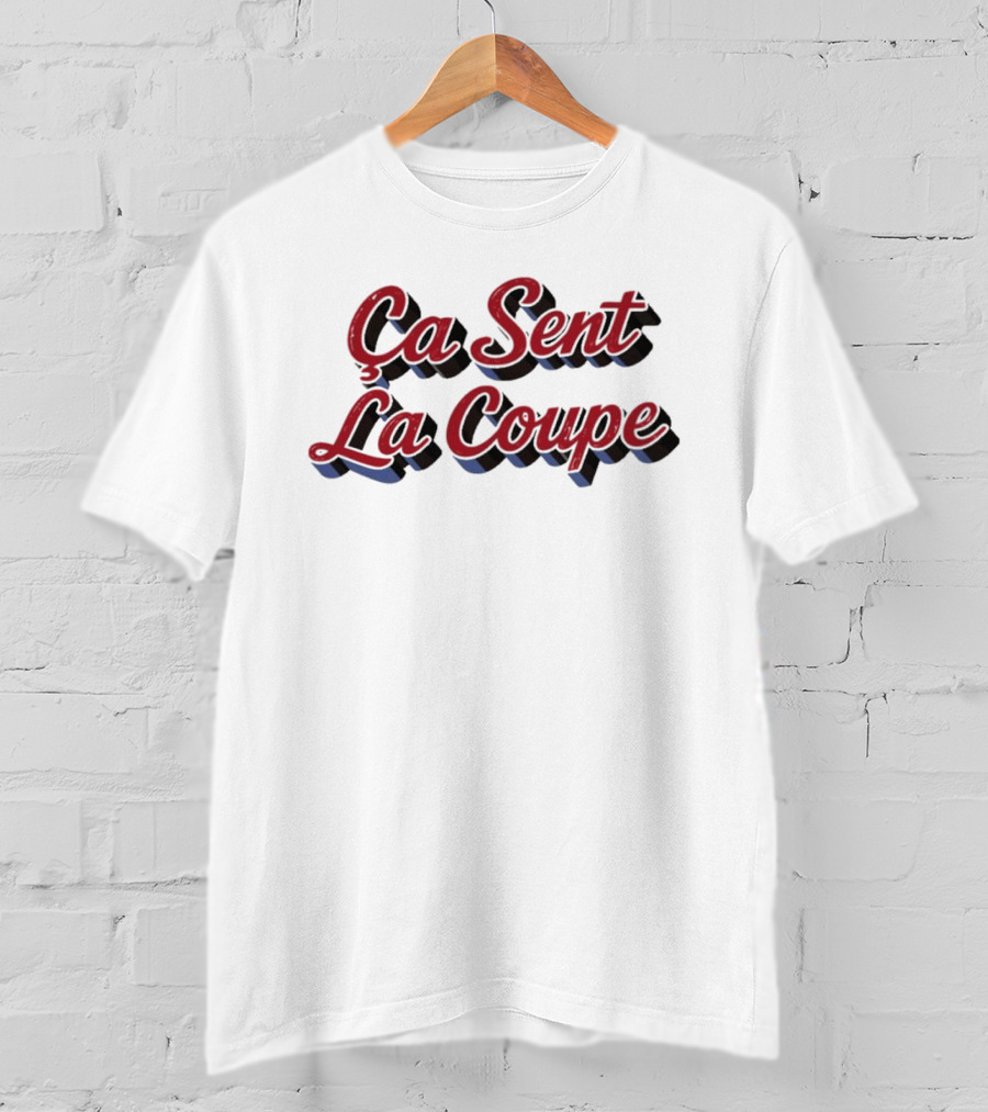 Ça Sent La Coupe Vintage French Phrase 3D Red T-Shirt