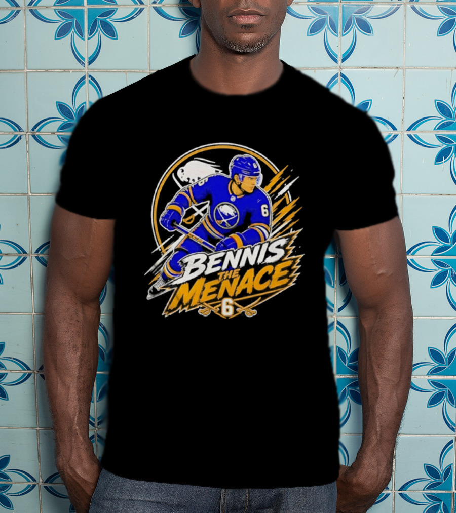 Zach Benson Buffalo Sabres Bennis Menace 6 Hockey Player T-Shirt