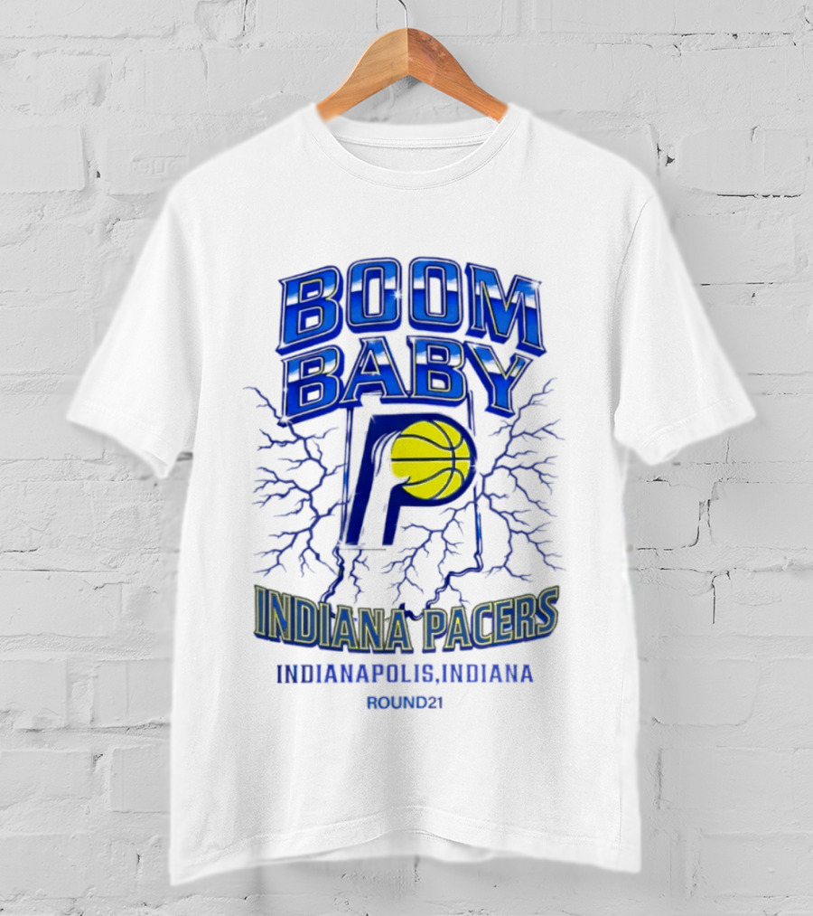 Indiana Pacers Boom Baby Indianapolis Indiana Round21 T-Shirt
