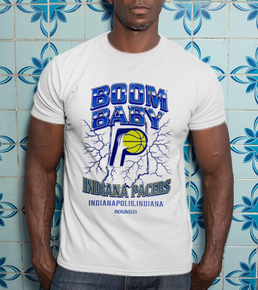 Indiana Pacers Boom Baby Indianapolis Indiana Round21 T-Shirt