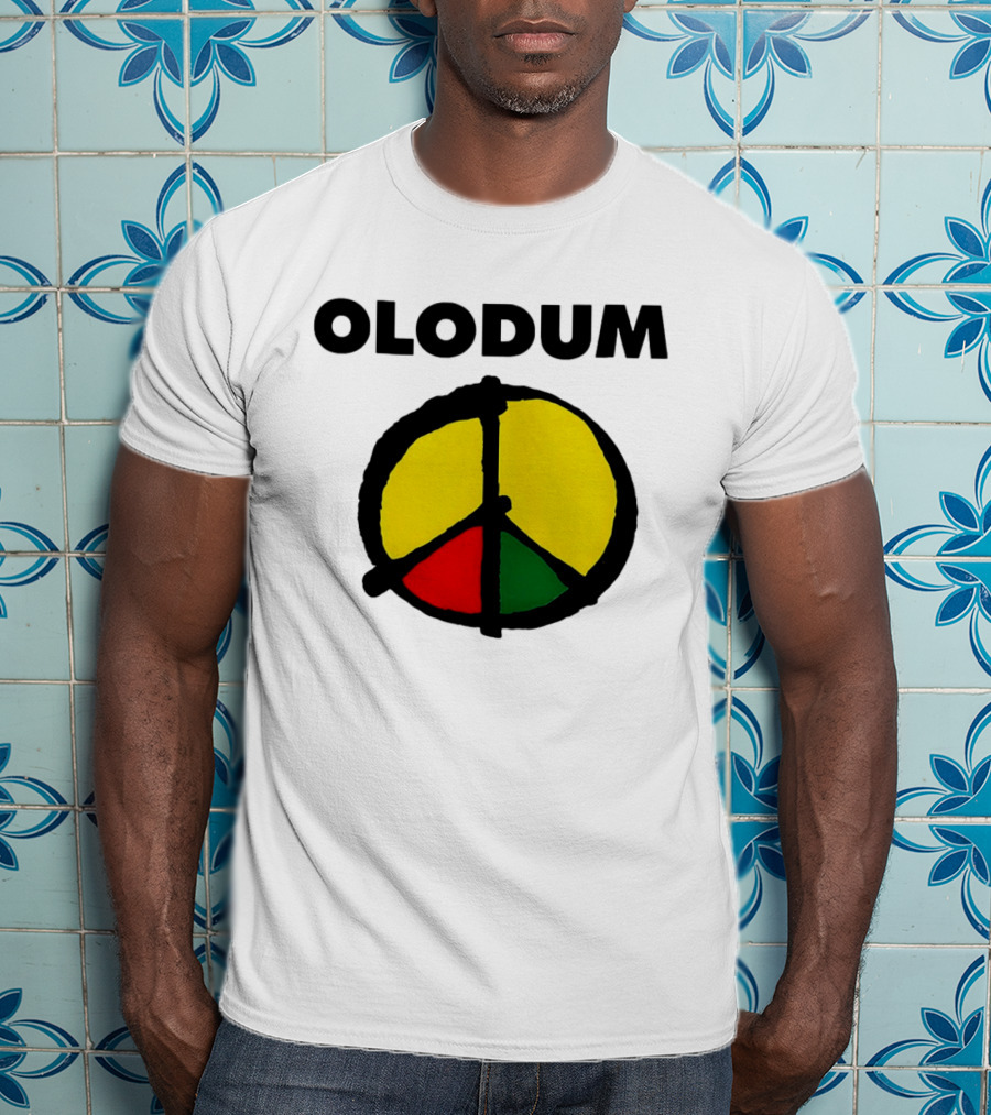 Michael Olodum Peace Symbol Red Yellow Green T-Shirt