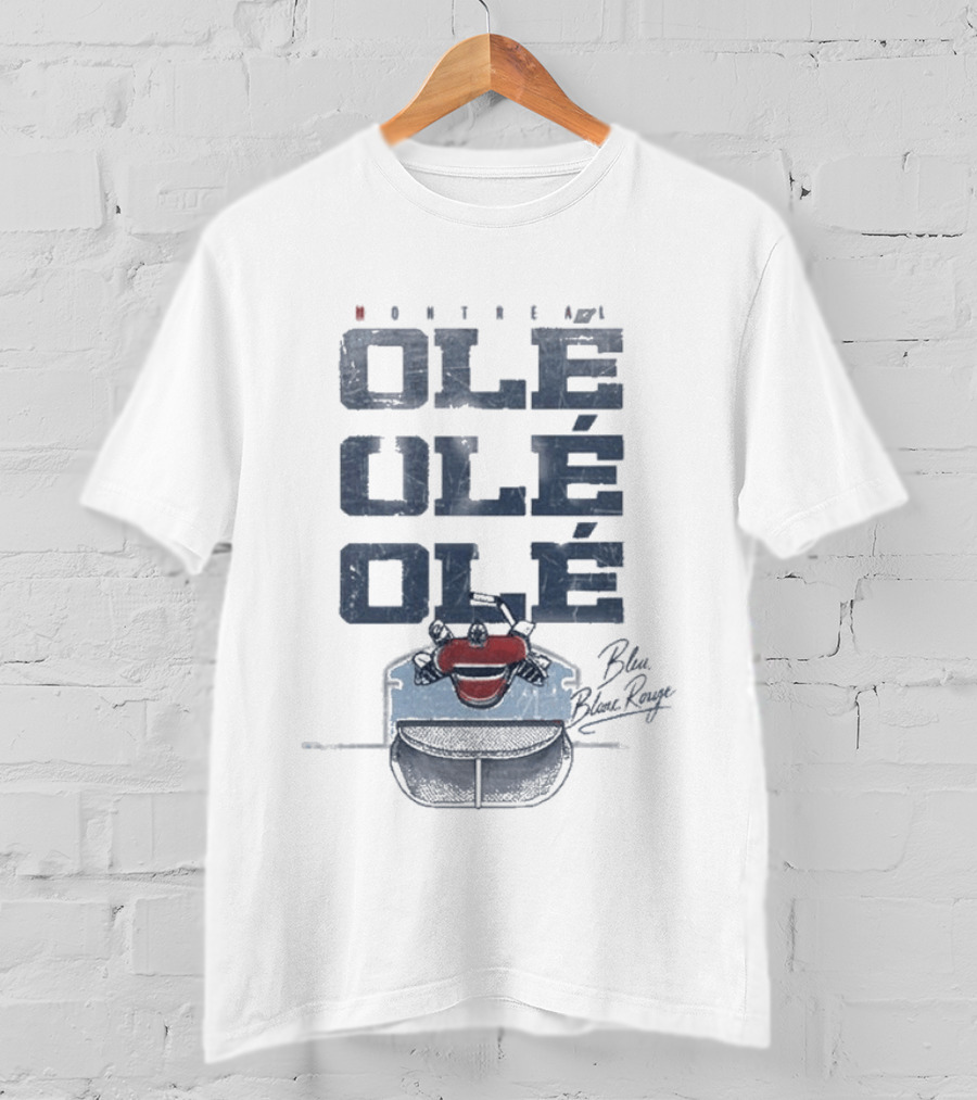 Montreal Canadiens Ole Ole Ole Bleu Blanc Rouge Hockey T-Shirt