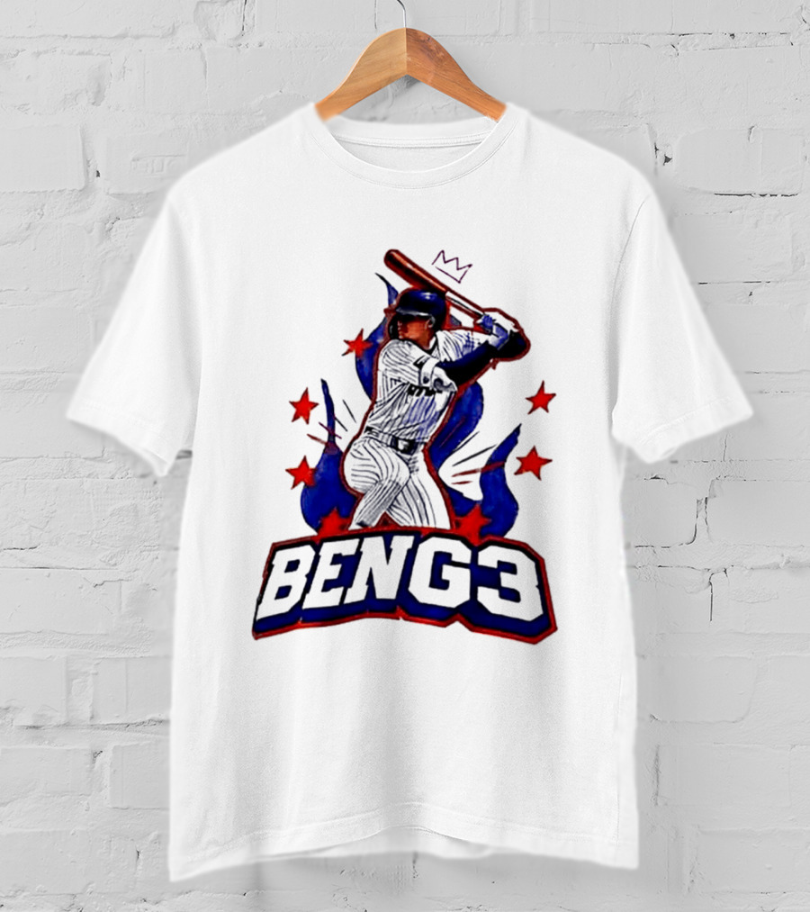 BENG3 Baseball Player Pinstripe Jersey Crown Stars T-Shirt
