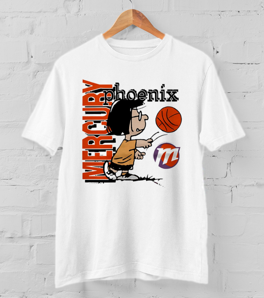 Phoenix Mercury WNBA Peanuts Marcie Basketball Collaboration T-Shirt