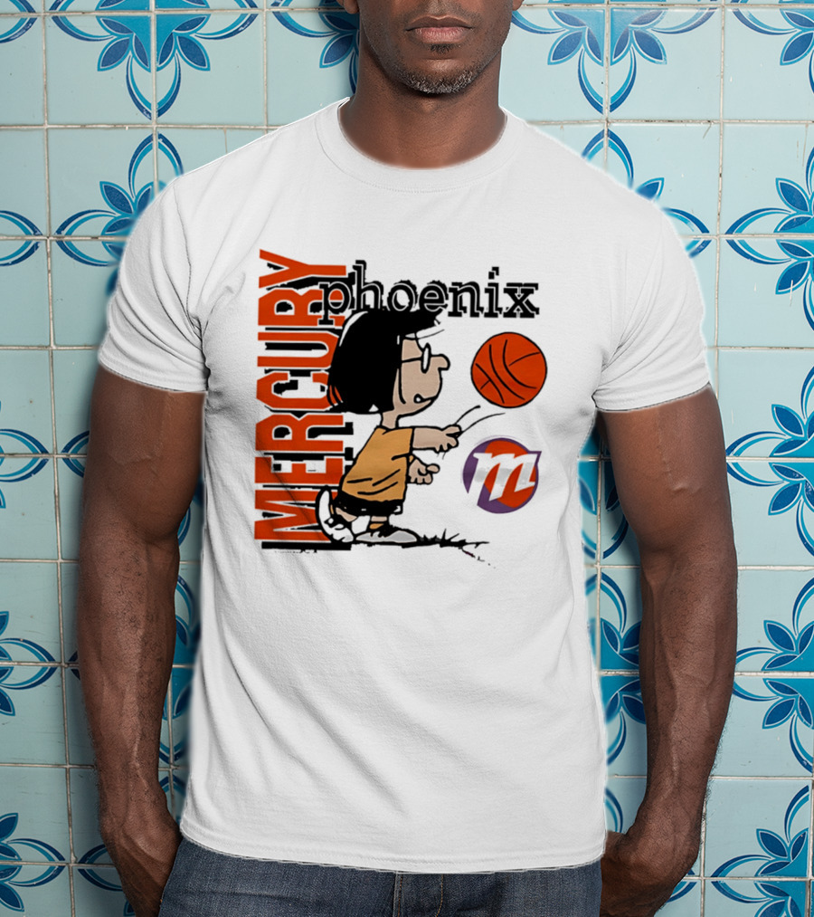 Phoenix Mercury WNBA Peanuts Marcie Basketball Collaboration T-Shirt